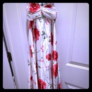 Spring White And Fuchsia Flower Dress